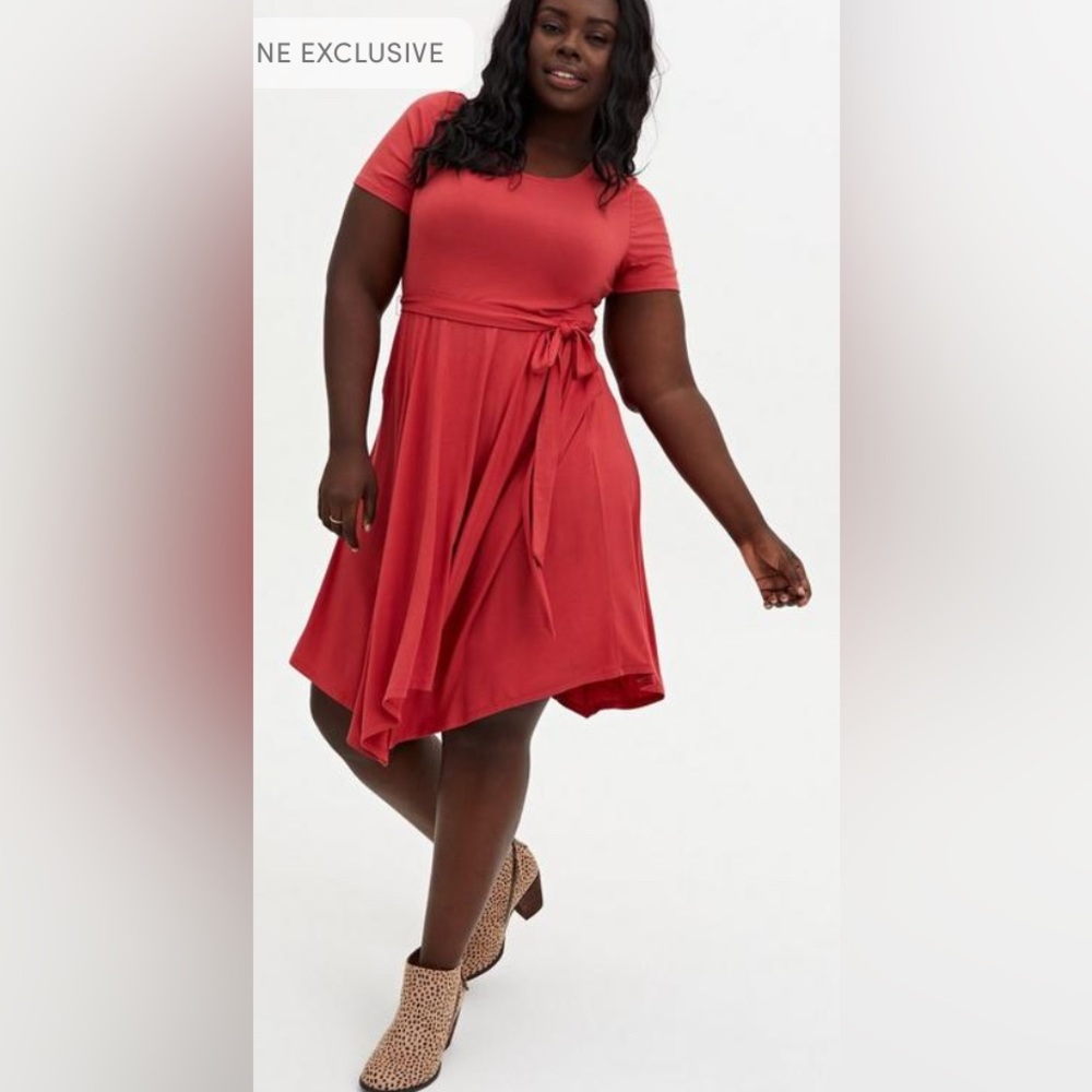 Torrid Super Soft Handkerchief Midi Skater Dress